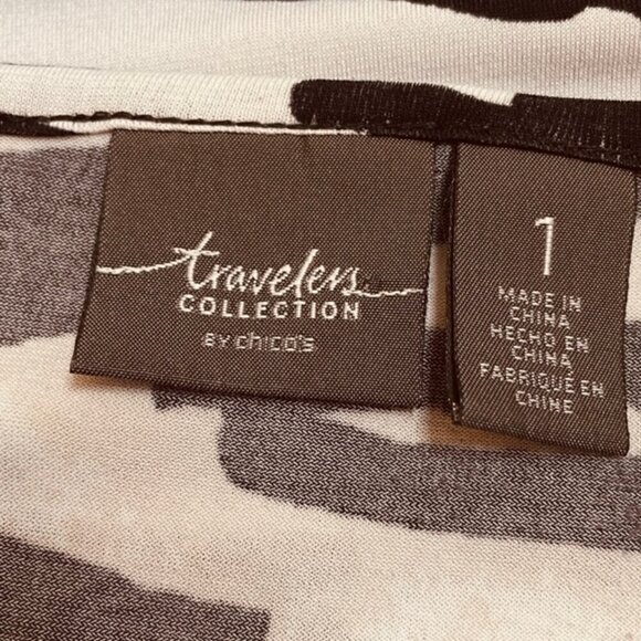 CHICO'S Travelers Diagonal Two-In-One Zebra-Striped Jacket - Size Medium - Picture 7 of 10